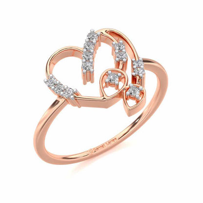 Asteroid Heart Silver Ring - Rose Gold - Image 1