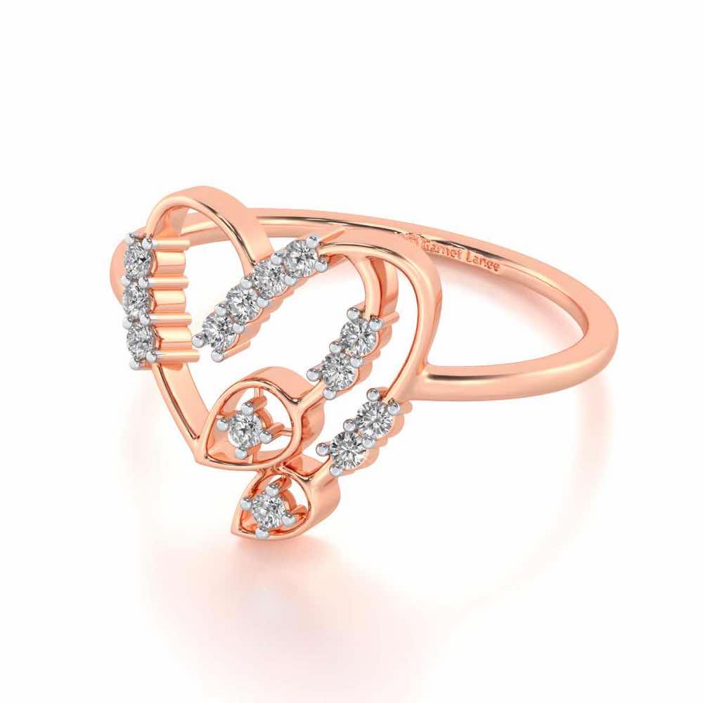 Asteroid Heart Silver Ring - Rose Gold - Image 2