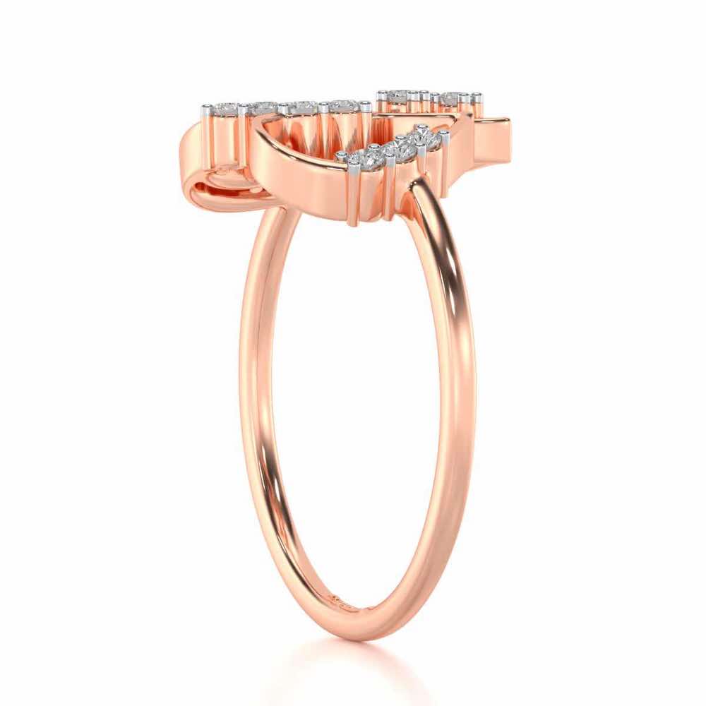 Asteroid Heart Silver Ring - Rose Gold - Image 3