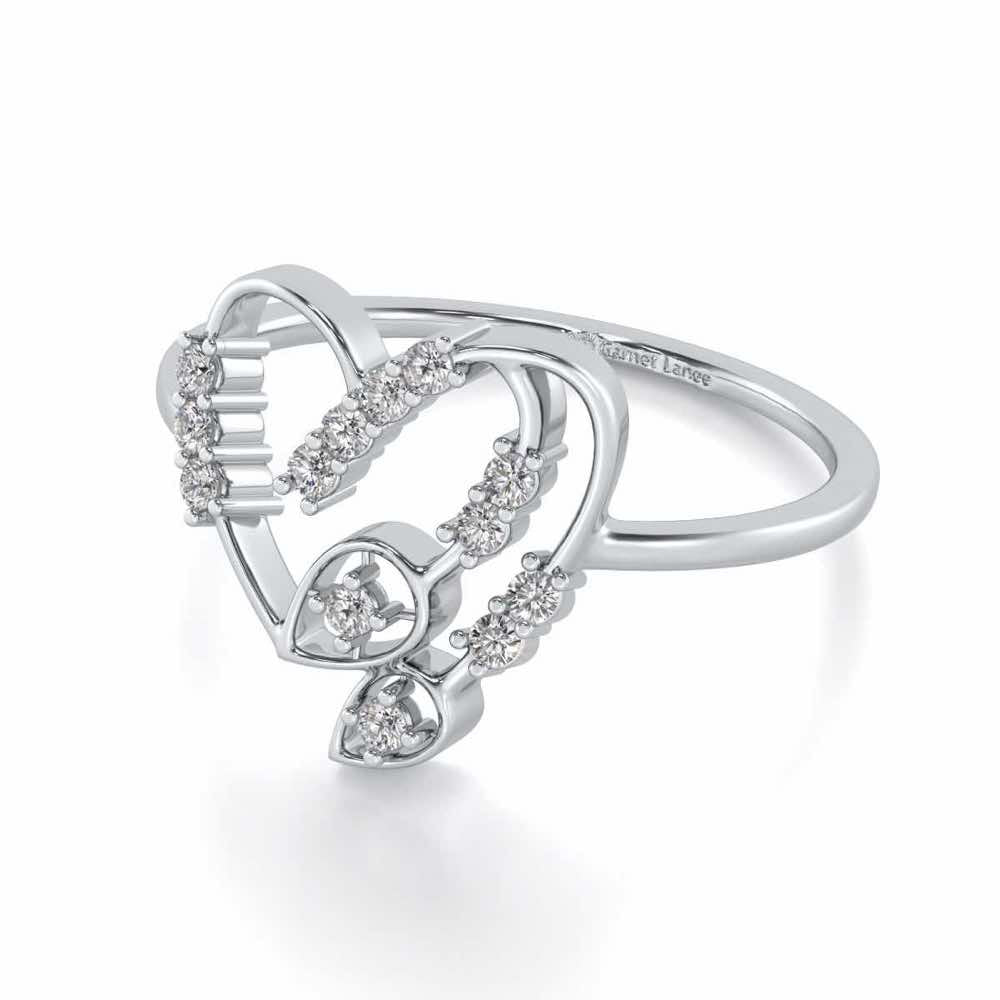 Asteroid Heart Silver Ring - White Gold - Image 2