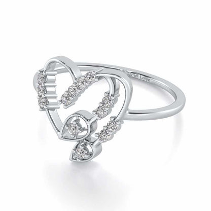 Asteroid Heart Silver Ring - White Gold - Image 2