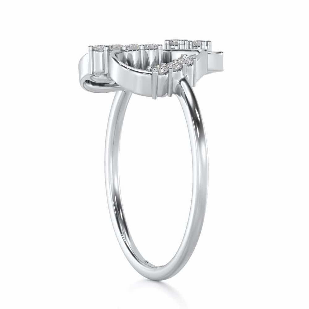 Asteroid Heart Silver Ring - White Gold - Image 3