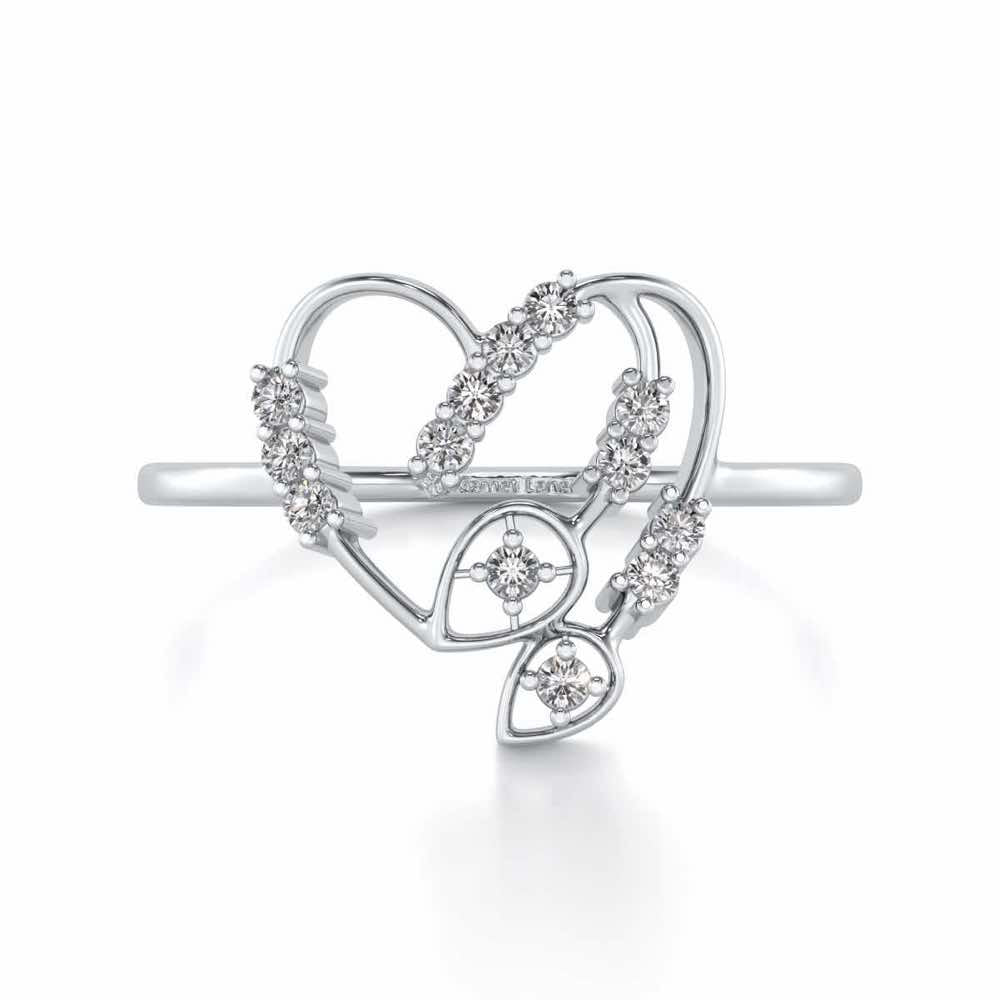Asteroid Heart Silver Ring - White Gold - Image 4
