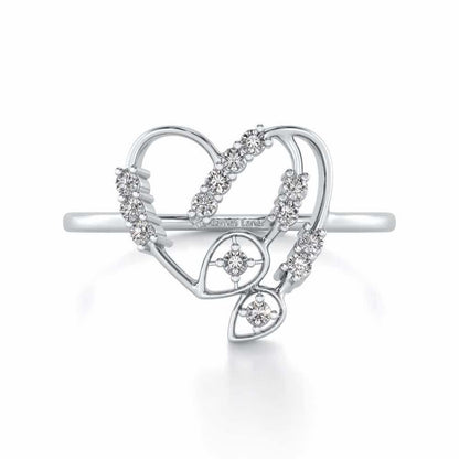 Asteroid Heart Silver Ring - White Gold - Image 4