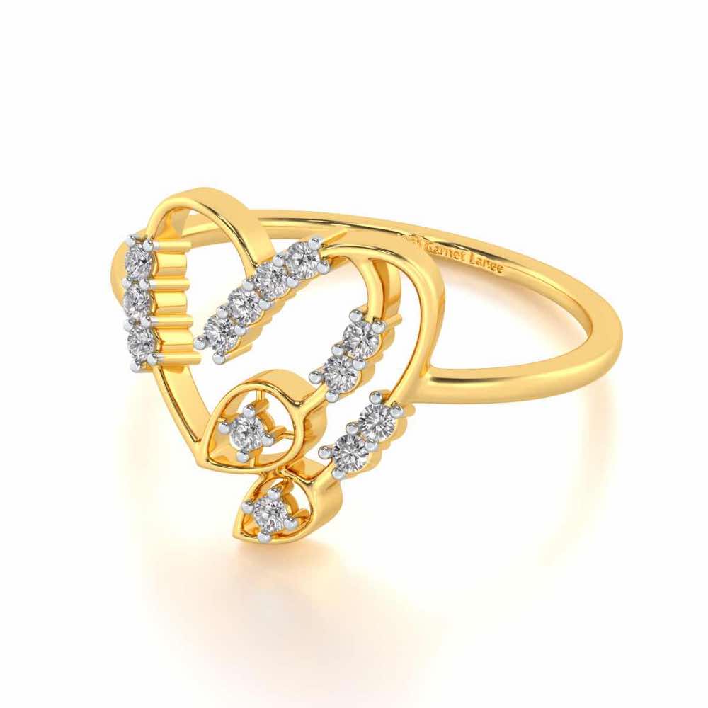 Asteroid Heart Silver Ring - Yellow Gold - Image 2