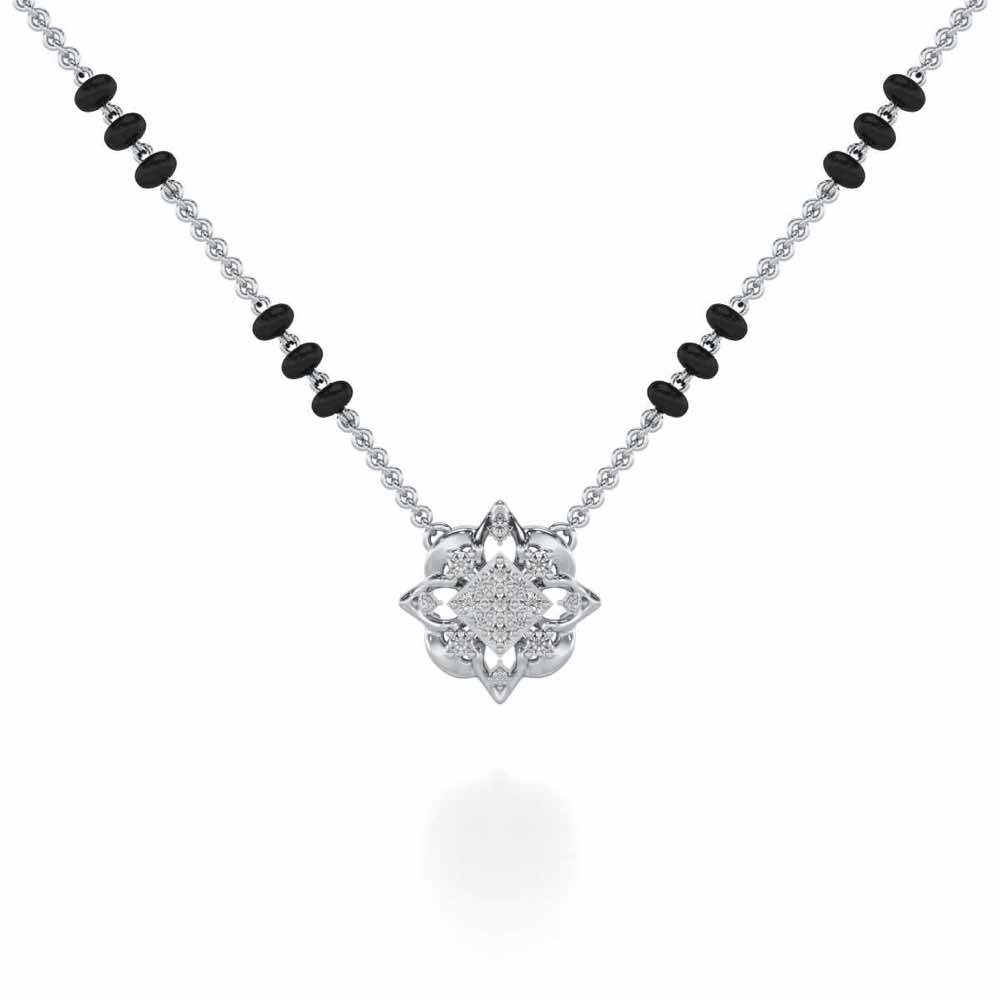 Astitva Silver Mangalsutra - White Gold - Image 1