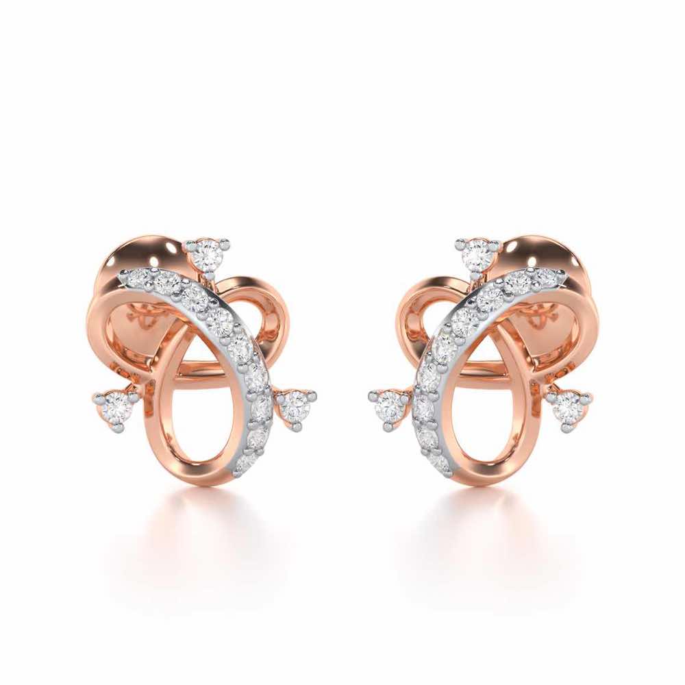 Astral Bloom Silver Earrings - Rose Gold - Image 1