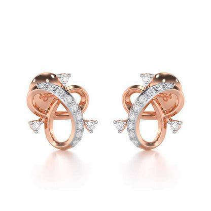 Astral Bloom Silver Earrings - Rose Gold - Image 1