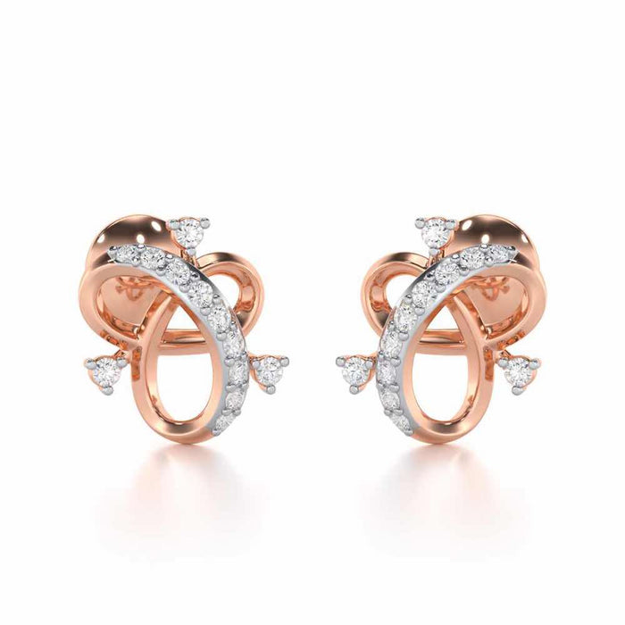 Astral Bloom Silver Earrings - Rose Gold - Image 1