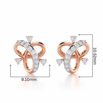 Astral Bloom Silver Earrings - Rose Gold - Image 2