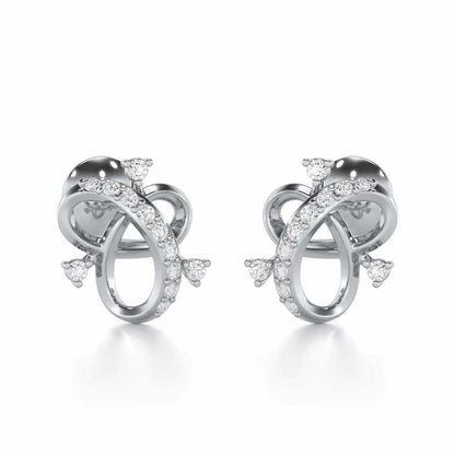 Astral Bloom Silver Earrings - White Gold - Image 1
