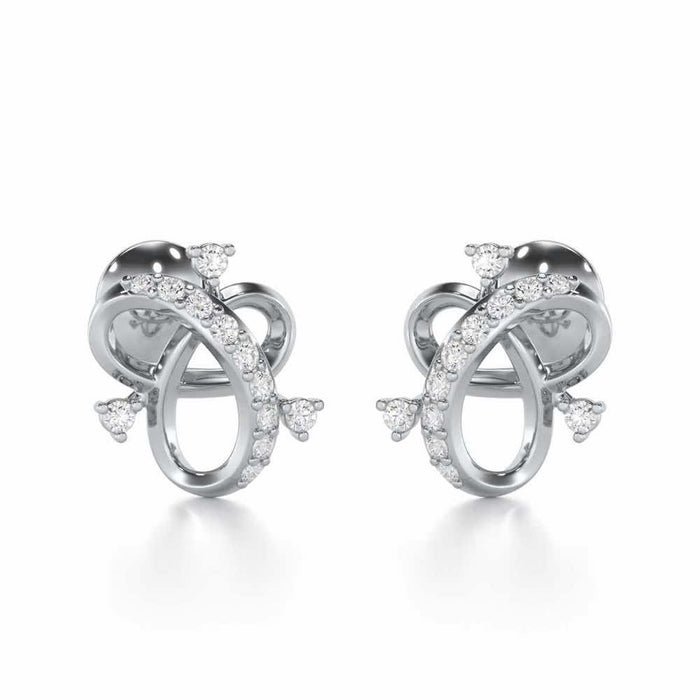 Astral Bloom Silver Earrings - White Gold - Image 1