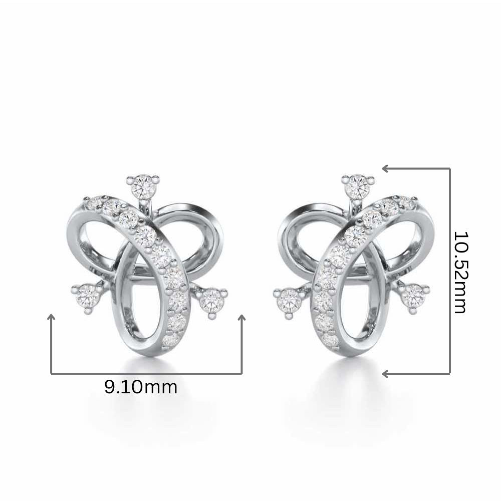 Astral Bloom Silver Earrings - White Gold - Image 2