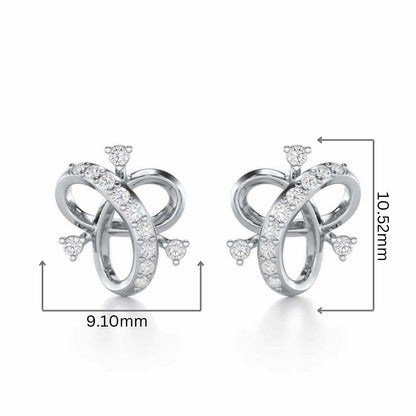 Astral Bloom Silver Earrings - White Gold - Image 2