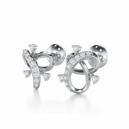 Astral Bloom Silver Earrings - White Gold - Image 3