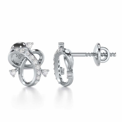 Astral Bloom Silver Earrings - White Gold - Image 4