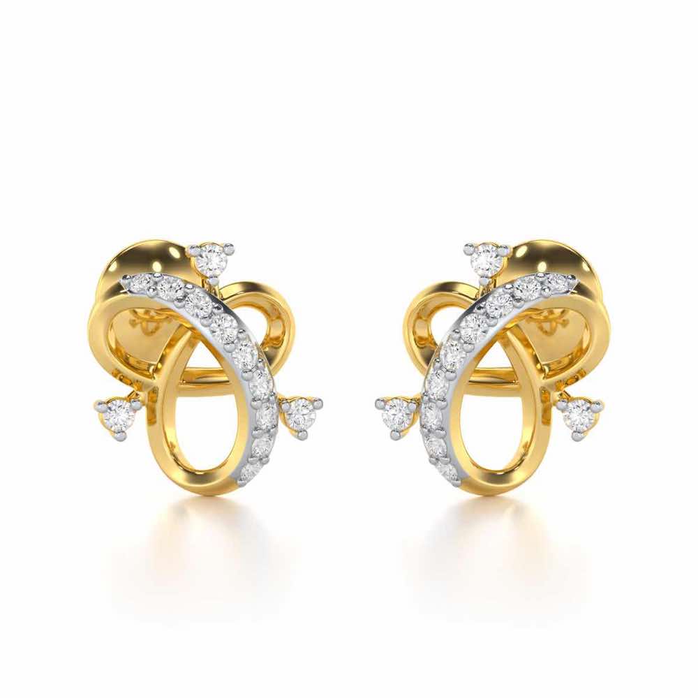 Astral Bloom Silver Earrings - Yellow Gold - Image 1