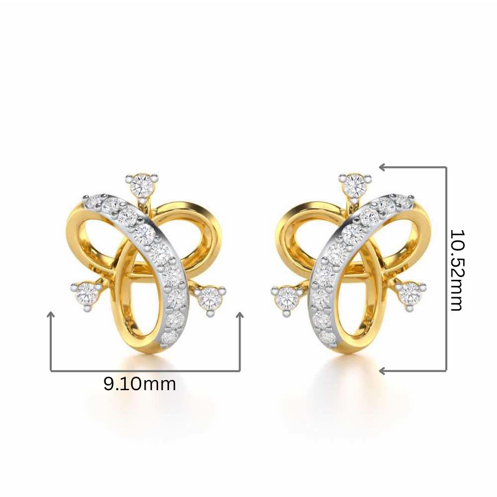Astral Bloom Silver Earrings - Yellow Gold - Image 2