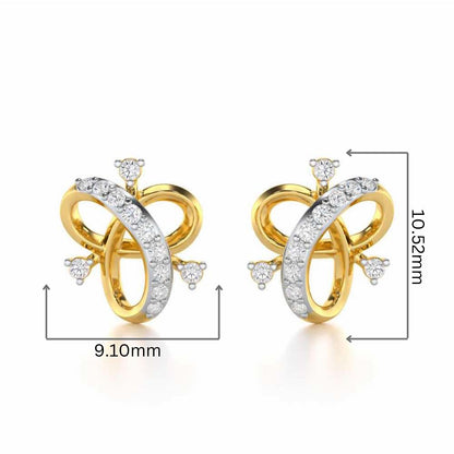 Astral Bloom Silver Earrings - Yellow Gold - Image 2