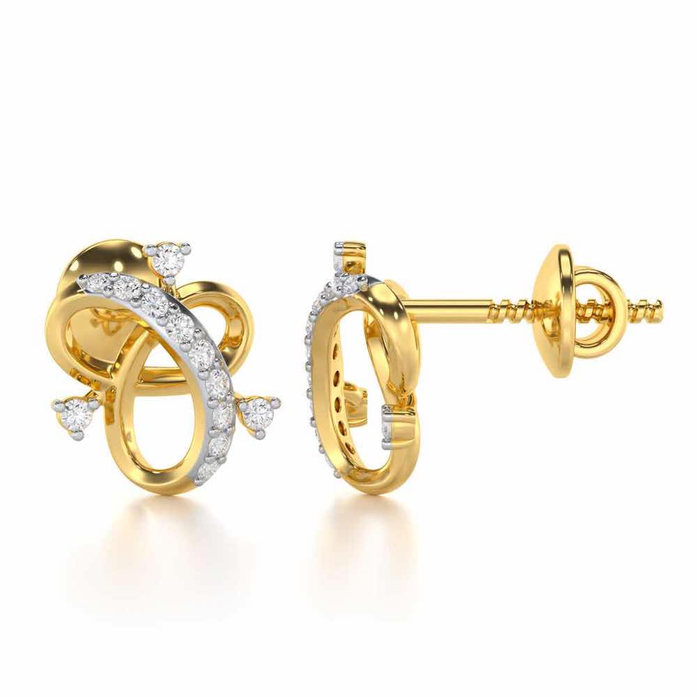 Astral Bloom Silver Earrings - Yellow Gold - Image 4