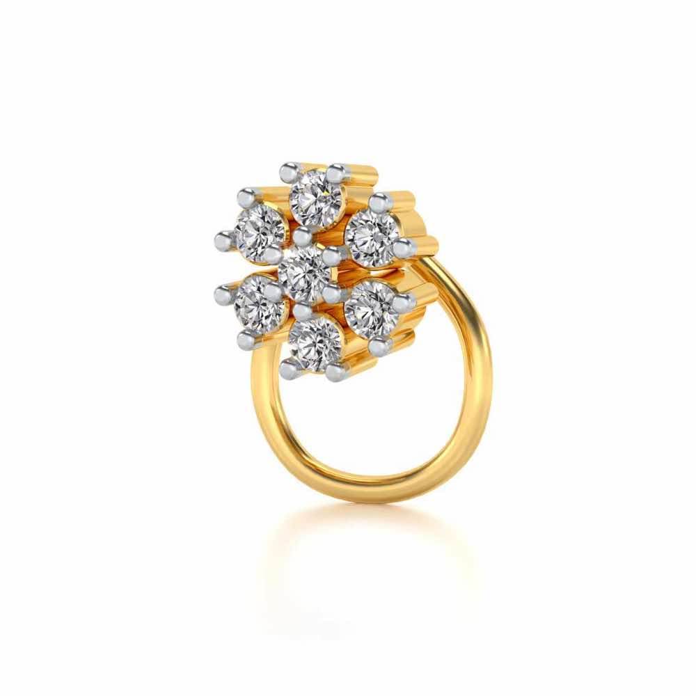 Astrea Silver Nosepin - Yellow Gold - Image 3
