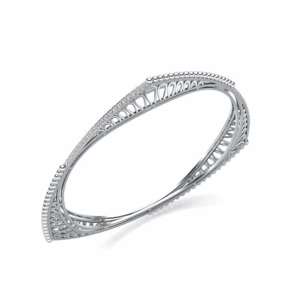 Astro Silver Bangles - White Gold - Image 1