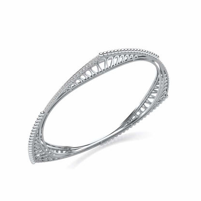 Astro Silver Bangles - White Gold - Image 1