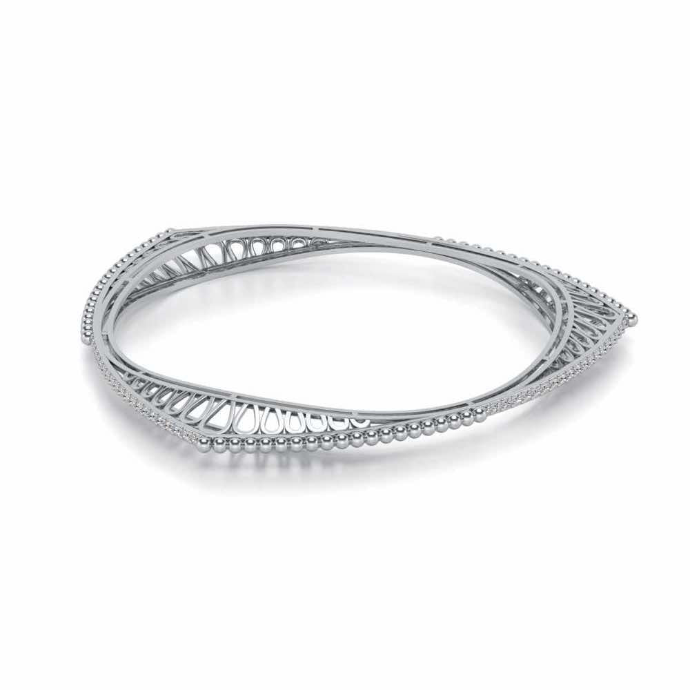 Astro Silver Bangles - White Gold - Image 2
