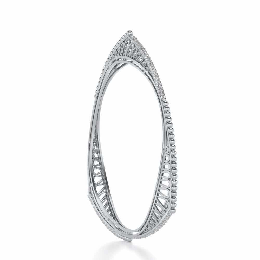 Astro Silver Bangles - White Gold - Image 3