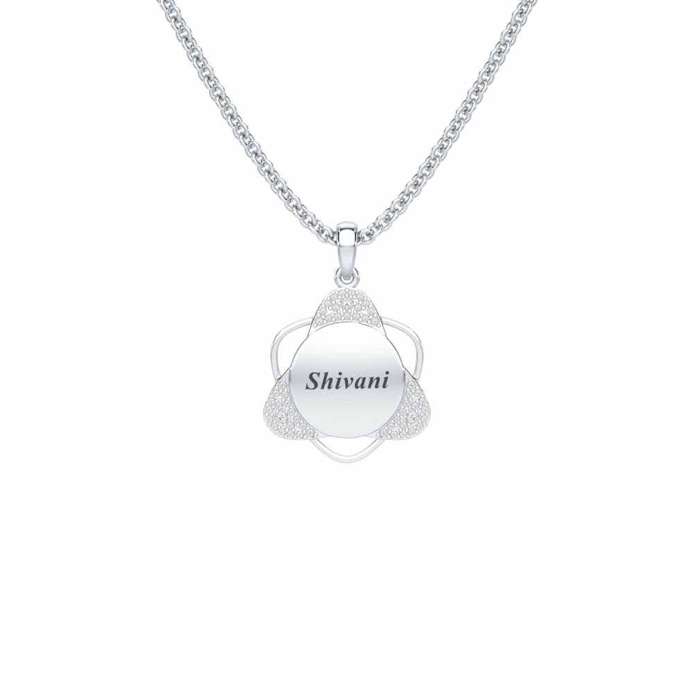Atom Affair Silver Pendant - White Gold - Image 1
