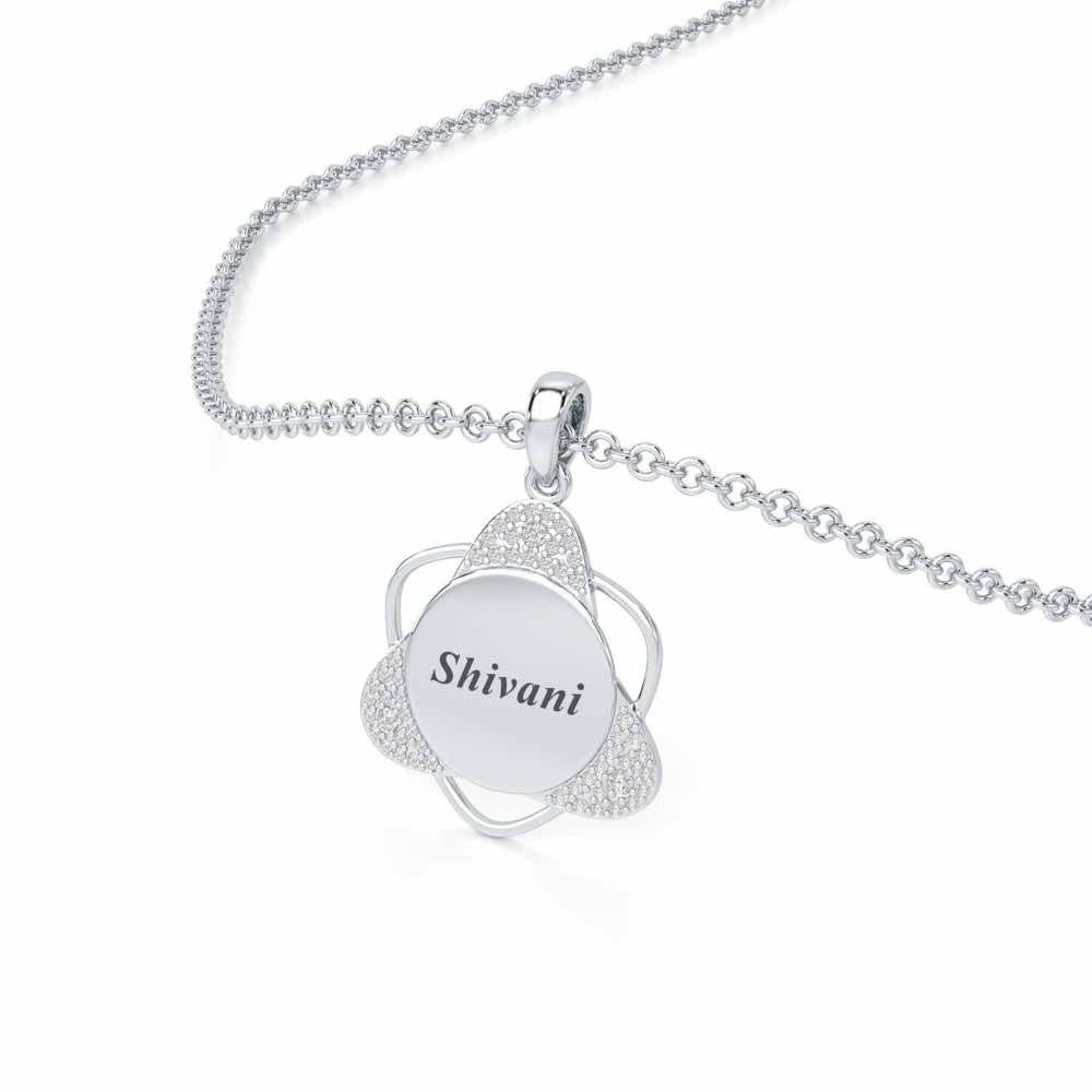 Atom Affair Silver Pendant - White Gold - Image 2