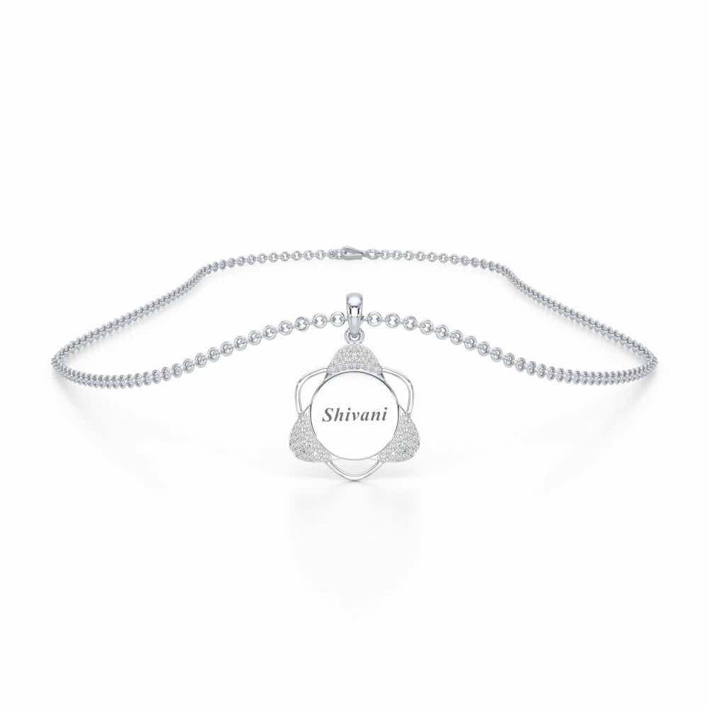 Atom Affair Silver Pendant - White Gold - Image 3
