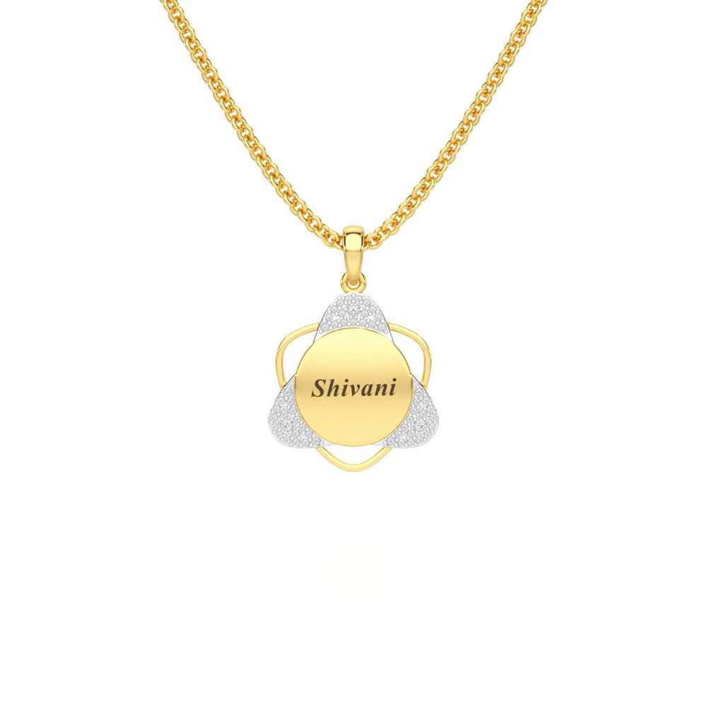 Atom Affair Silver Pendant - Yellow Gold - Image 1