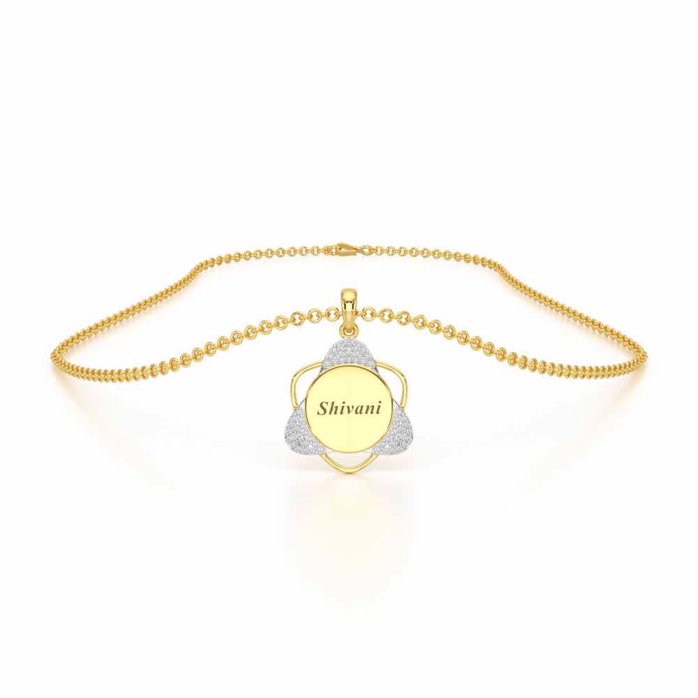 Atom Affair Silver Pendant - Yellow Gold - Image 3