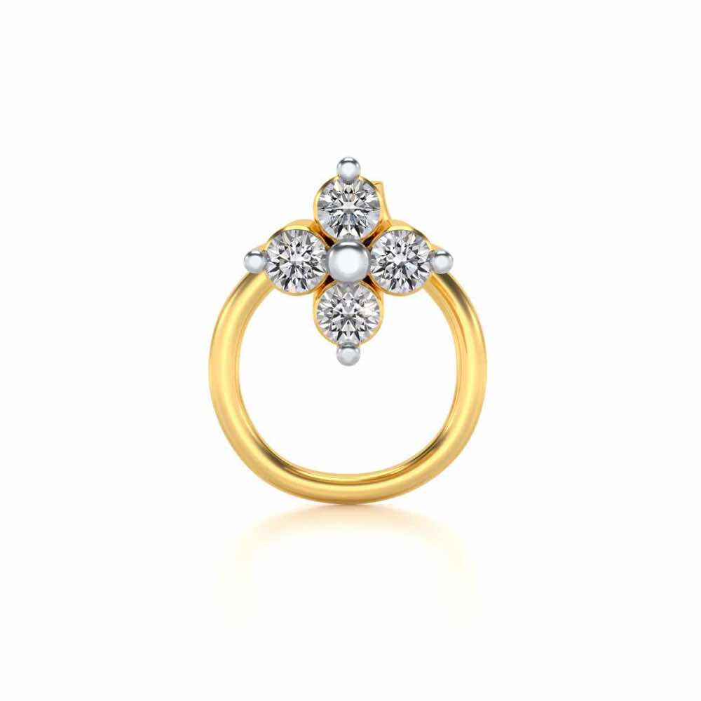 Atria Silver Nosepin - Yellow Gold - Image 2