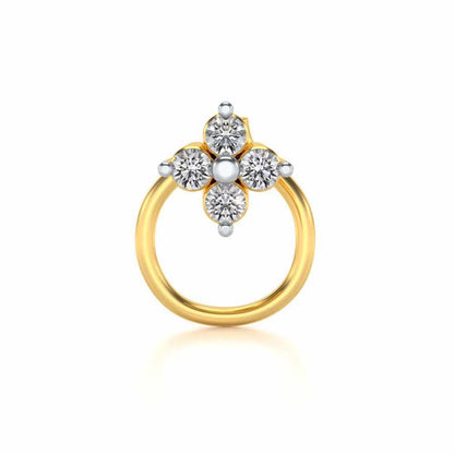 Atria Silver Nosepin - Yellow Gold - Image 2
