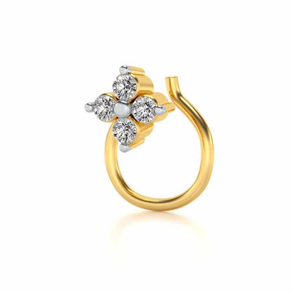 Atria Silver Nosepin - Yellow Gold - Image 3