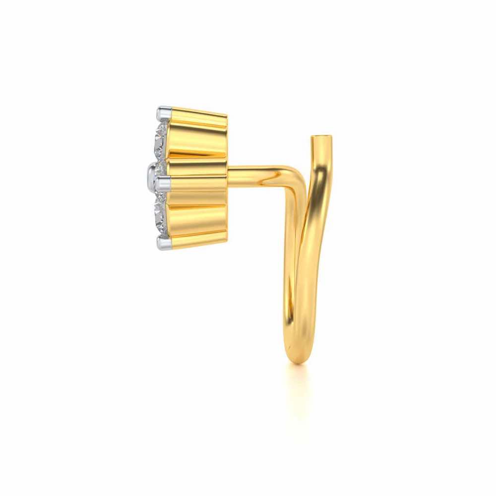 Atria Silver Nosepin - Yellow Gold - Image 4