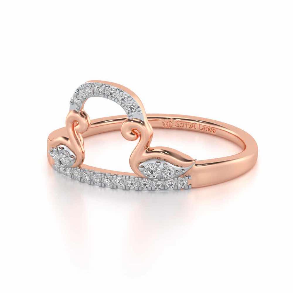 Audacious Pisces Silver Ring - Rose Gold - Image 2