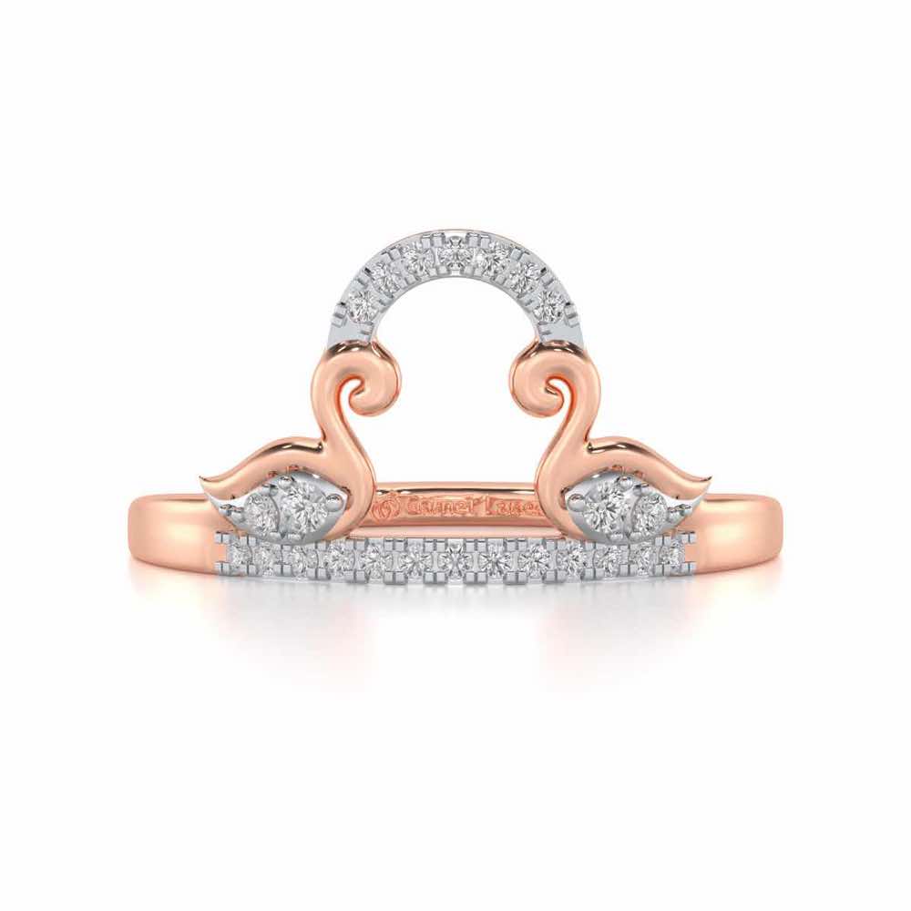 Audacious Pisces Silver Ring - Rose Gold - Image 4