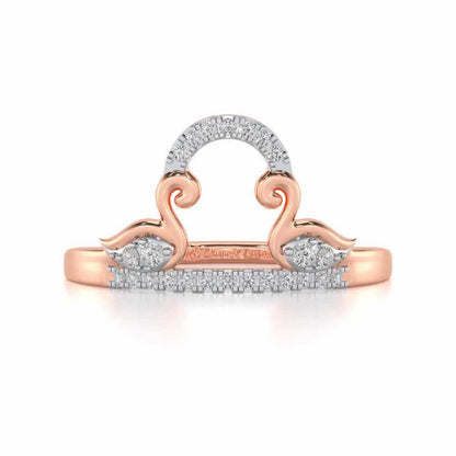 Audacious Pisces Silver Ring - Rose Gold - Image 4