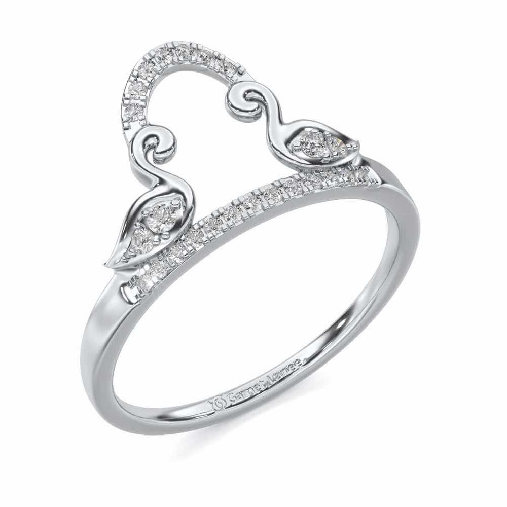 Audacious Pisces Silver Ring - White Gold - Image 1