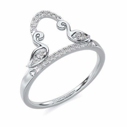 Audacious Pisces Silver Ring - White Gold - Image 1