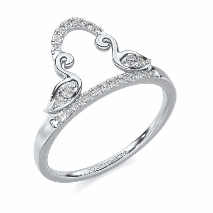 Audacious Pisces Silver Ring - White Gold - Image 1
