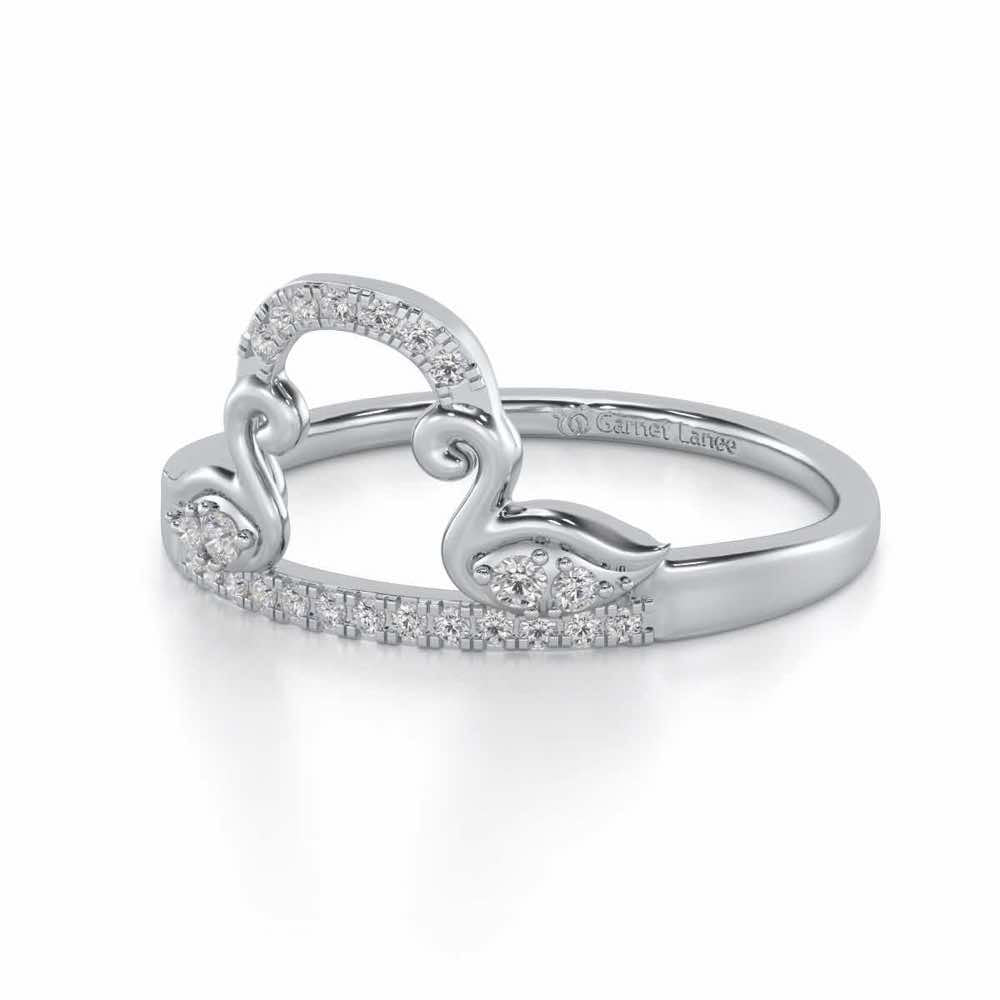 Audacious Pisces Silver Ring - White Gold - Image 2