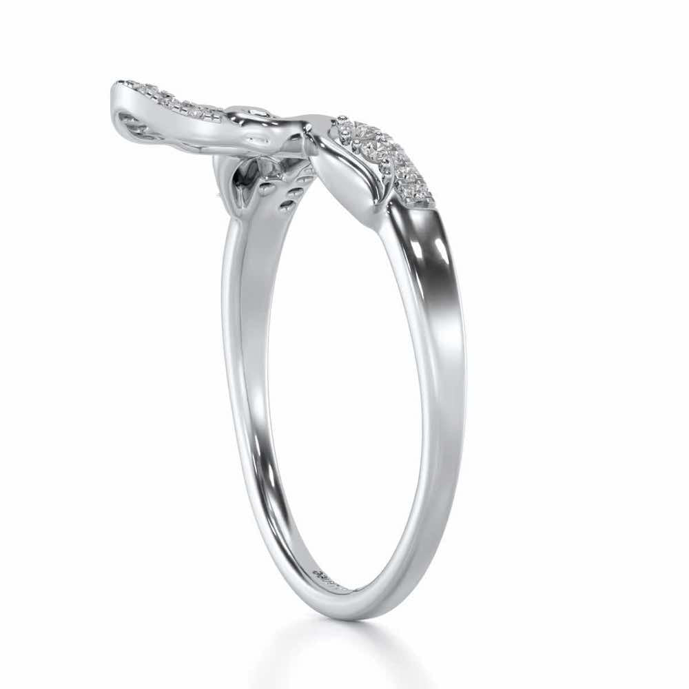 Audacious Pisces Silver Ring - White Gold - Image 3