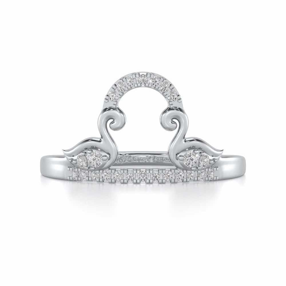 Audacious Pisces Silver Ring - White Gold - Image 4