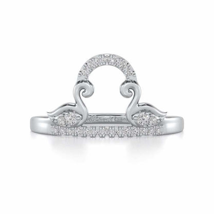 Audacious Pisces Silver Ring - White Gold - Image 4