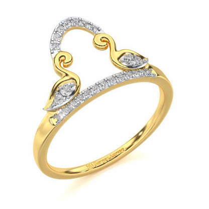 Audacious Pisces Silver Ring - Yellow Gold - Image 1