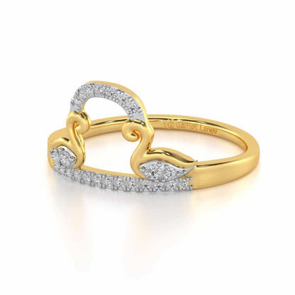 Audacious Pisces Silver Ring - Yellow Gold - Image 2